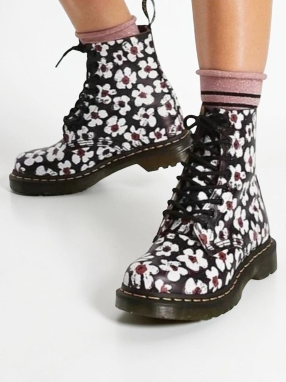 New Dr. Martens 1460 Pascal Pansy Fayre Floral Boots